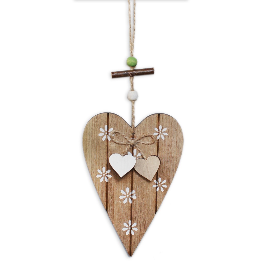 Srdce závěs dřevo pr.15cm natural